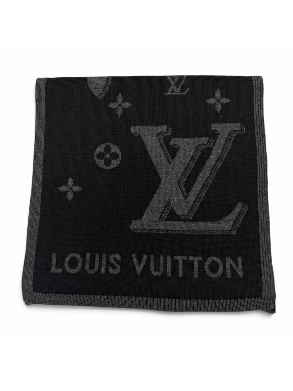 Louis Vuitton LV Galaxy Wool 100% Monogram Scarf Noir